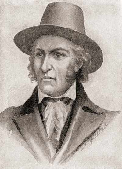 Samuel Chester Reid, comandante de un corsario durante la Guerra de 1812, de "The History of Our Country", publicado en 1905 (litografía). de American School