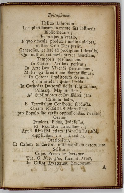 Samuel Mather, Epitafio, 1724 de American School