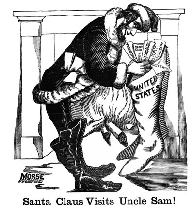 ¡Santa Claus visita al Tío Sam!, c.1863 de American School