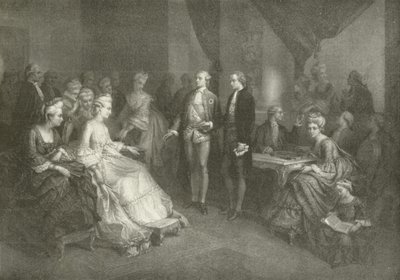 Schiller presentado a la Princesa de Saxe Weimar (grabado) de American School