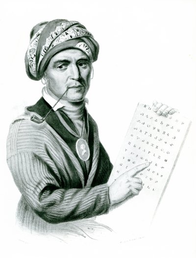 Se Quo Yah (Sequoyah), inventor del alfabeto indio, 1836 de American School