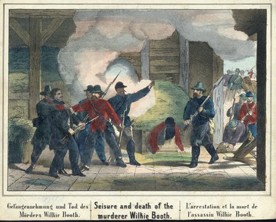 Captura y muerte del asesino Wilkie Booth, pub. 1865 de American School