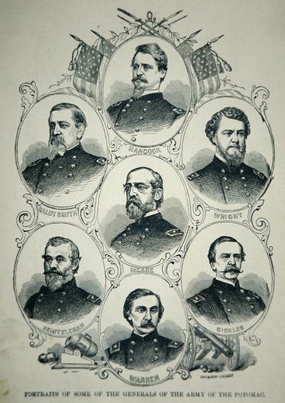 Siete retratos de generales del Ejército de la Unión del Potomac de American School