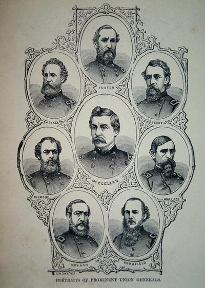 Siete retratos de generales prominentes del Ejército de la Unión de American School