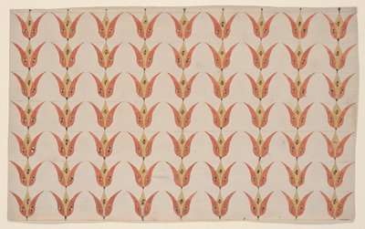 Siete filas de tulipanes, pintura Fraktur, c.1800-20 de American School