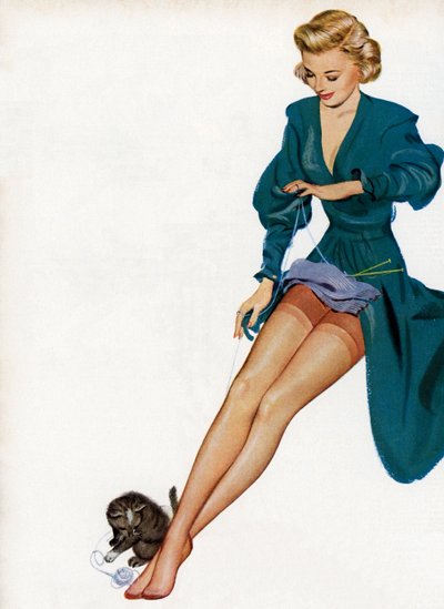 Mujer sexy mostrando sus medias de American School