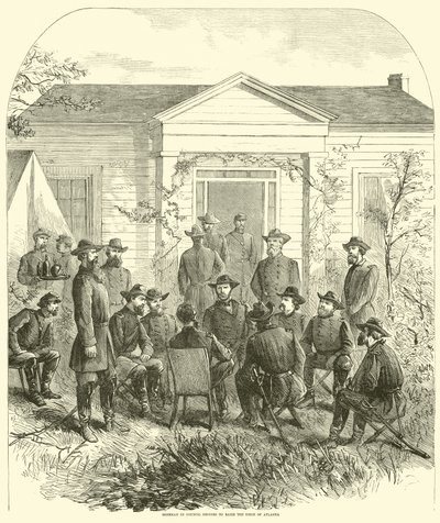 Sherman en consejo decide levantar el sitio de Atlanta, julio de 1864 de American School