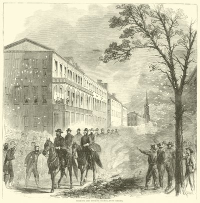 El ejército de Sherman entrando en Columbia, Carolina del Sur, febrero 1865 de American School