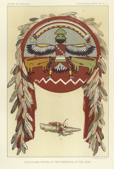 Escudo y fetiche del sacerdocio del arco de American School