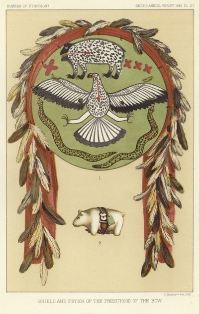Escudo y fetiche del sacerdocio del arco de American School