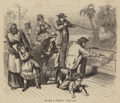 Disparando a los caimanes (grabado) de American School