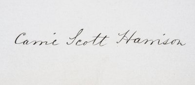 Firma de Caroline Lavinia Scott Harrison de American School