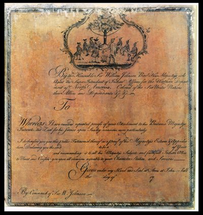 Testimonial indio de Sir William Johnson (1715-74), c.1770 de American School