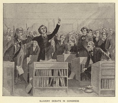 Debate sobre la esclavitud en el Congreso (litografía) de American School