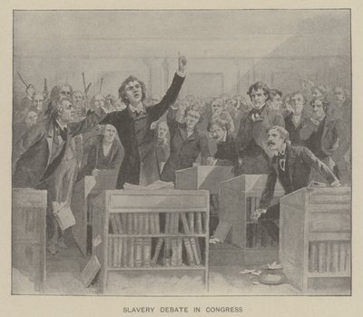 Debate sobre la esclavitud en el Congreso (litografía) de American School