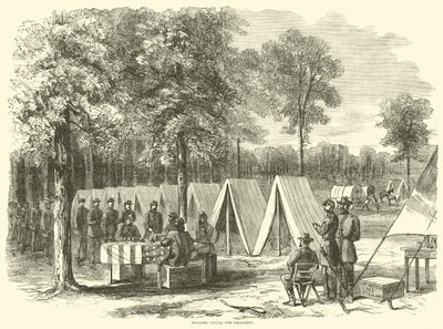 Soldados votando por presidente, septiembre 1864 de American School
