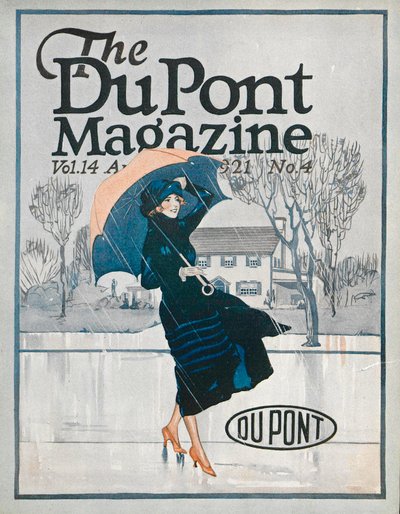 Algo nuevo en ropa deportiva, portada de la revista DuPont, abril 1921 de American School
