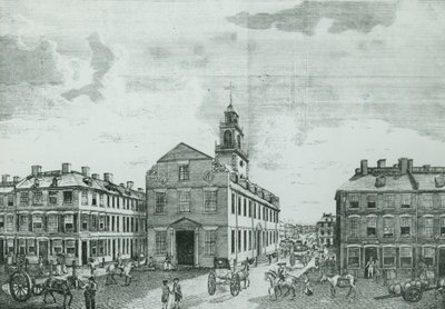 Vista Suroeste de la Antigua Casa del Estado, Boston, 1881 de American School