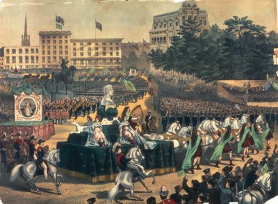Desfile del Día de San Patricio en América, Union Square, 1870s de American School