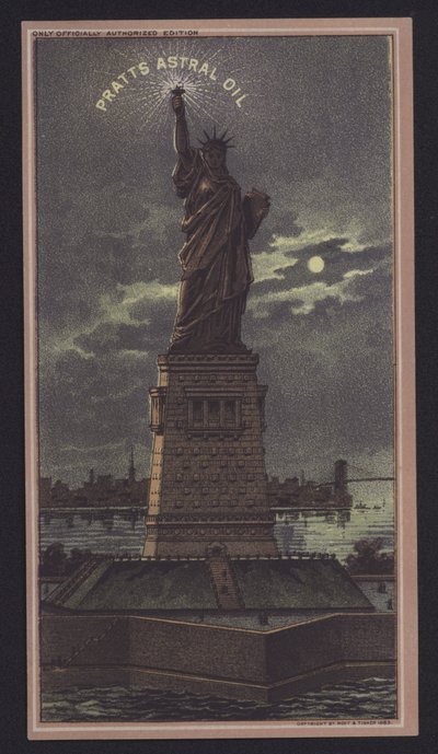 Estatua de la Libertad de noche, Pratts Astral Oil de American School