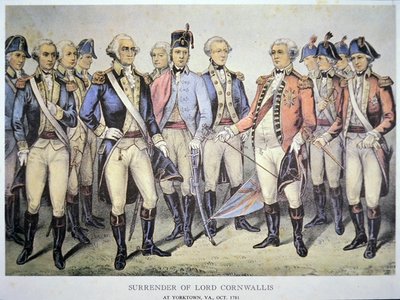 Rendición de Lord Cornwallis en Yorktown, Virginia de American School