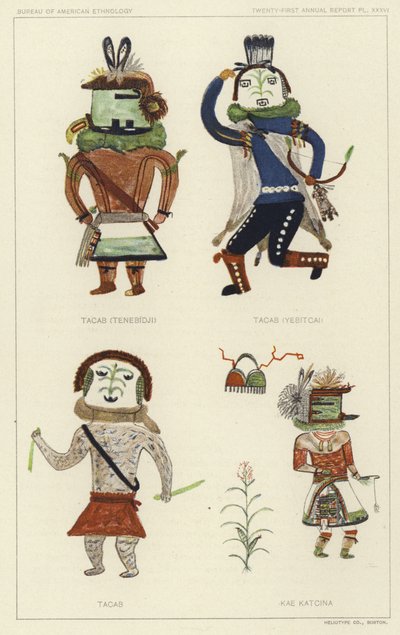 Tacab (Tenebidji), Tacas (Yebitcai), Tacab, Kae Katcina (litografía en color) de American School