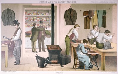 Sastre, lámina de las Ayudas de Prang para la Enseñanza de Objetos, 1874 de American School