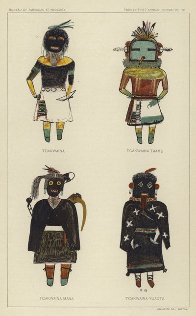 Tcakwaina, Tcakwaina Taamu, Tcakwaina Mana, Tcakwaina Yuadta (litografía en color) de American School