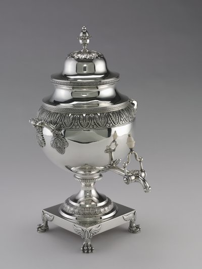Urna de té, fabricada por Harvey Lewis, 1811-25 de American School