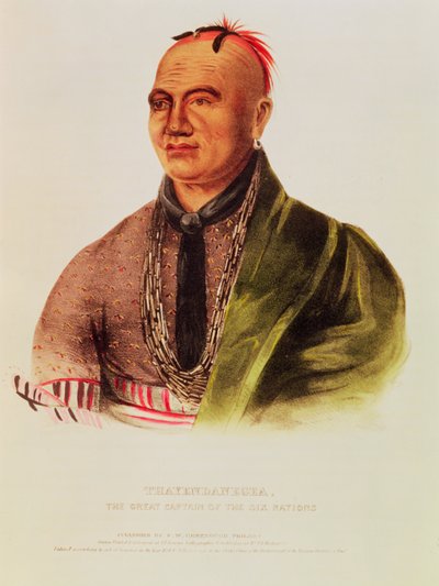Thayendanegea, el gran capitán de las Seis Naciones (litografía en color) de American School