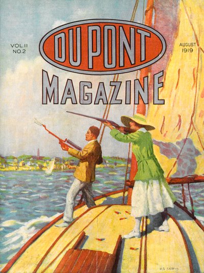El Torneo de Tiro al Plato Grand American Handicap de 1919, portada de la revista DuPont, agosto de 1919 de American School