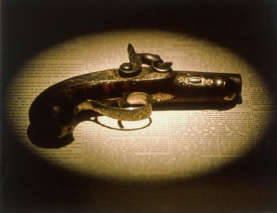 El calibre .44 Deringer utilizado para asesinar a Abraham Lincoln por John Wilkes Booth el 14 de abril de 1865 de American School