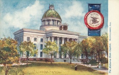 El Capitolio del Estado de Alabama, Montgomery, Alabama (litografía en color) de American School