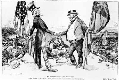 La misión anglosajona, ilustración de Le Rire, 1899 de American School