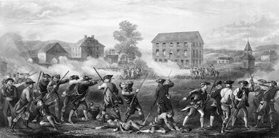 La batalla de Lexington el 19 de abril de 1775 de American School