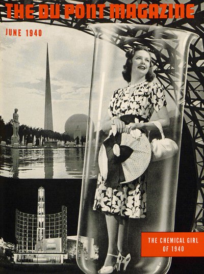 La chica química, portada de la revista DuPont, junio 1940 de American School