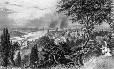 La ciudad de Cincinnati, Ohio, de América Pintoresca Volumen II, impreso en Nueva York 1872 de American School