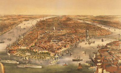 La Ciudad de Nueva York, pub. por Currier e Ives, 1870 de American School