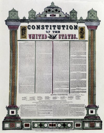 La Constitución de los Estados Unidos de América firmada en 1787, aplicada en 1789 de American School