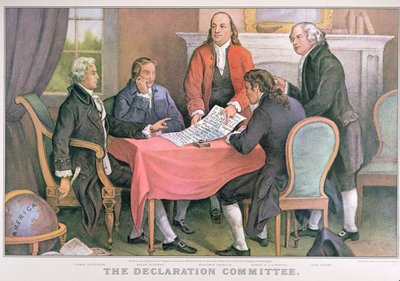 El Comité de la Declaración, publicado por Currier & Ives, Nueva York de American School