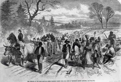 Los efectos de la proclamación: Negros liberados entrando en nuestras líneas en Newbern, Carolina del Norte, de 