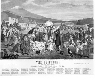 El desalojo: una escena de la vida en Irlanda, pub. por J.T. Foley, 1871 de American School