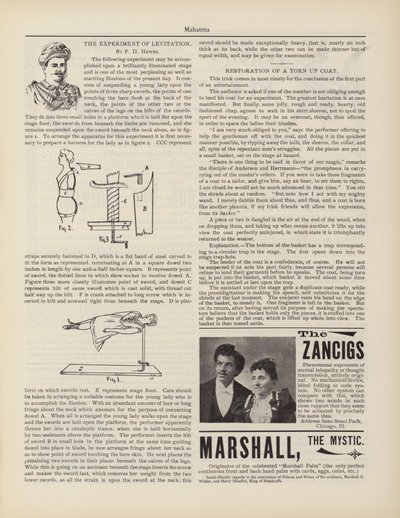 El experimento de levitación, F D Hewes, Anuncios de American School
