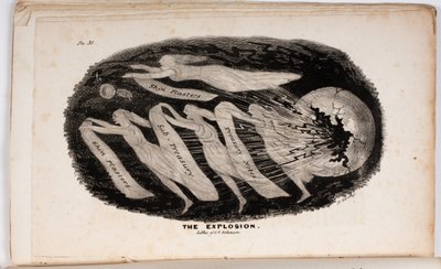 La Explosión, ilustración de La Visión del Juicio, o Un Regalo para los Whigs del 76 y 37 por Junius Jr., 1938 de American School