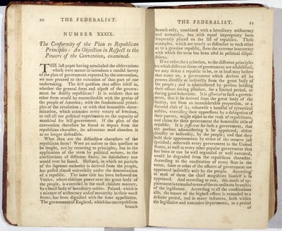 El Federalista, publicado en 1788 de American School