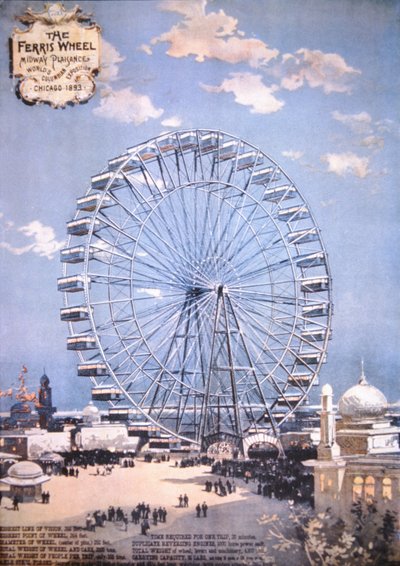 La rueda de la fortuna, Midway Plaisance, Exposición Mundial Colombina, Chicago 1893 de American School