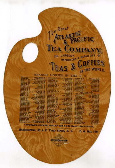 The Great Atlantic & Pacific Tea Company, Los mayores importadores y minoristas de tés y cafés del mundo (paleta de madera impresa) de American School