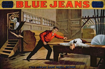 La gran escena del aserradero, póster para Blue Jeans de American School