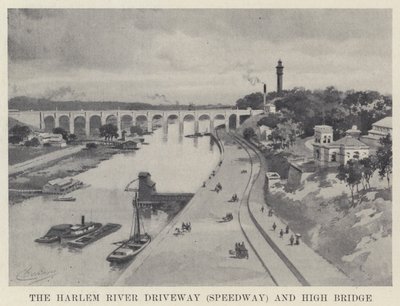 El camino del río Harlem (Speedway) y el puente alto de American School