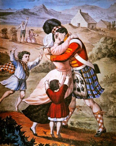 El regreso del montañés, publicado por Currier & Ives de American School